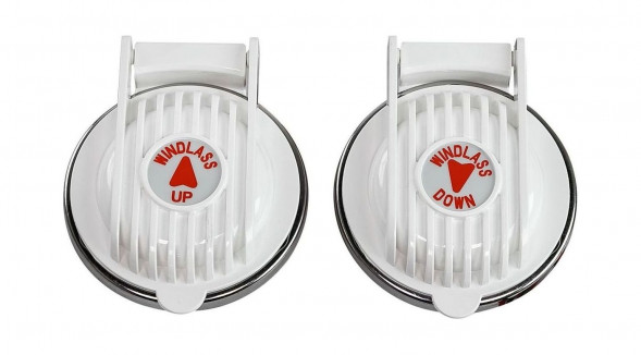 Кнопки управления якорной лебедкой палубная, белая (упаковка из 4 шт.)