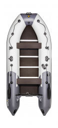Надувная лодка ПВХ, Ривьера Компакт 3600 СК Комби, светло-серый/графит