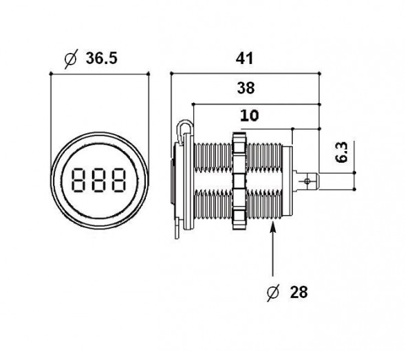 Вольтметр цифровой, 5-15 В