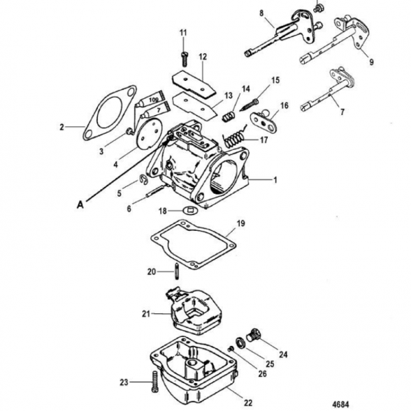 Прокладка паронитовая MERCURY 75/90/100/115/125 (Quicksilver)