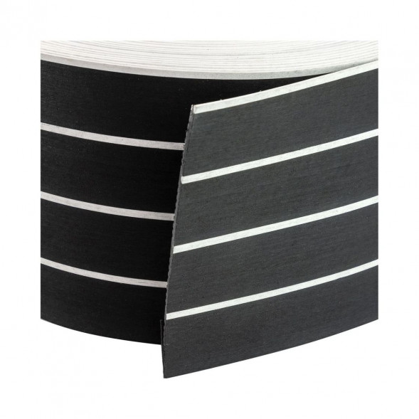 Покрытие палубное 200ммx5мм, черный, белая полоса, Marine Rocket