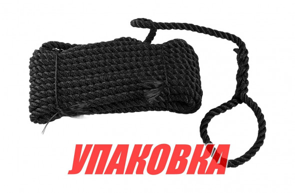 Конец швартовый d12мм, L5м, черный, Marine Rocket (упаковка из 10 шт.)