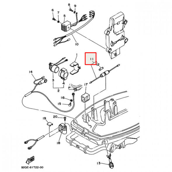 Провод с предохранителем Yamaha 9,9-55 (PREMARINE)