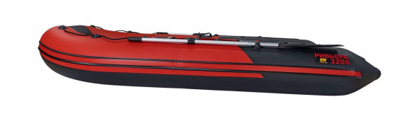 Надувная лодка ПВХ, Ривьера Компакт 3200 СК Комби, красный/черный