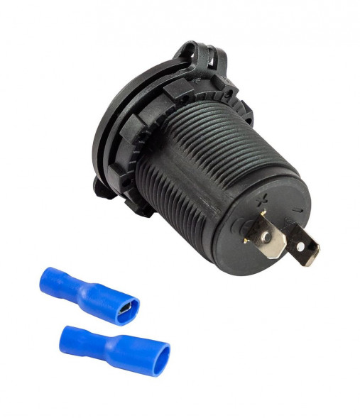 Разъем прикуривателя врезной, светодиодный, синий