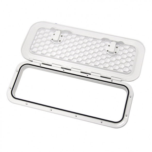 Крышка рундука SEAFLO 243x607 мм с замком, белый пластик