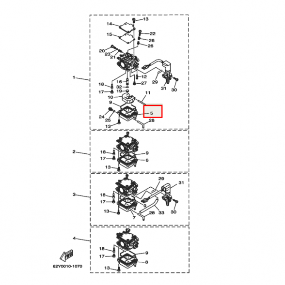 Камера поплавковая (1) Yamaha F50A (62Y)
