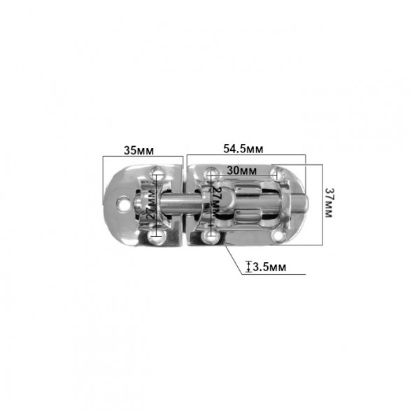Задвижка дверная SUNFINE, шпингалет 90х37мм