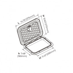 Крышка рундука SEAFLO 270x375 мм с замком, белый пластик