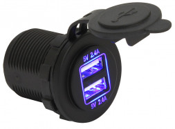 Гнездо питания с USB-разъемами, 4,8 А, подсветка