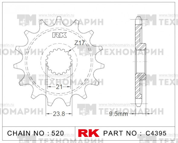 Звезда для мотоцикла ведущая C4395-13