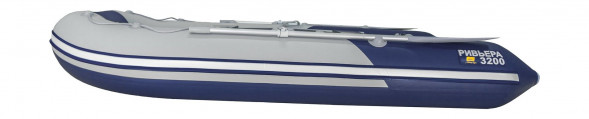 Надувная лодка ПВХ, Ривьера Компакт 3200 СК Комби, светло-серый/синий