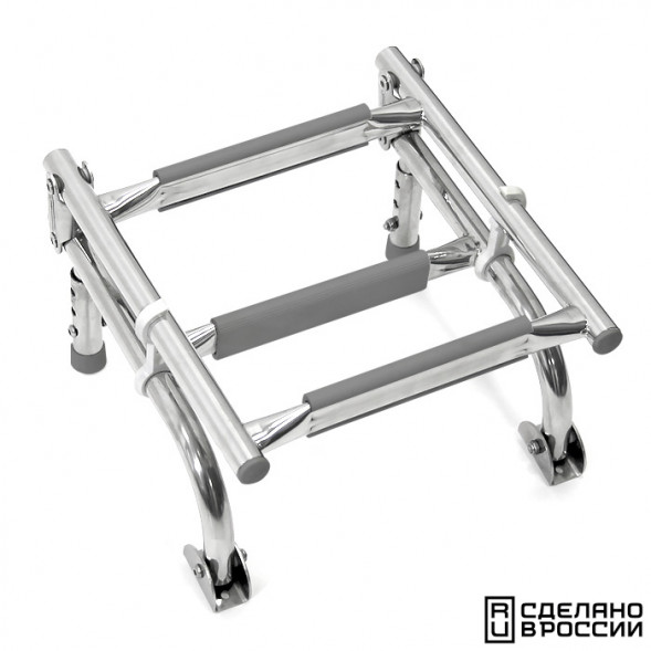 Трап складной с вертикальным креплением, 3 серых ступени (ширина 270 мм.)