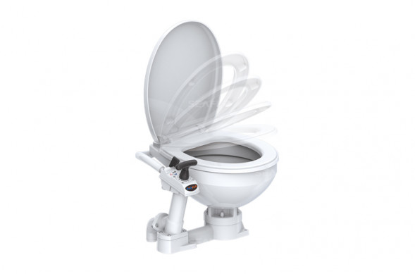 Унитаз судовой керамический с ручной прокачкой (размер стандарт)