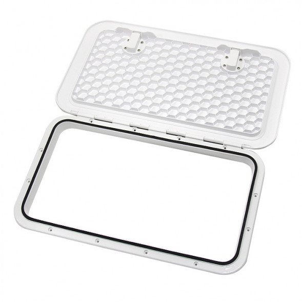 Крышка рундука SEAFLO 353x606 мм с замком, белый пластик