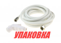 Лейка душа пластиковая белая, шланг 5 м (упаковка из 5 шт.)