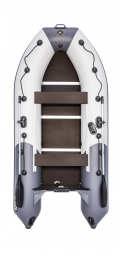 Надувная лодка ПВХ, Ривьера Компакт 3400 СК Комби, светло-серый/графит