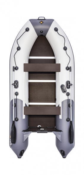 Надувная лодка ПВХ, Ривьера Компакт 3400 СК Комби, светло-серый/графит