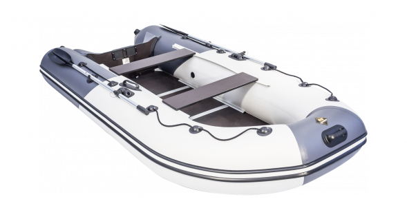 Надувная лодка ПВХ, Ривьера Компакт 3400 СК Комби, светло-серый/графит