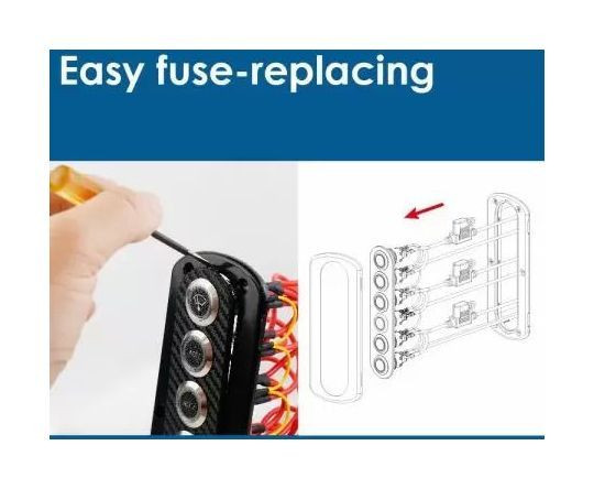 Панель бортового питания, 6 кнопок