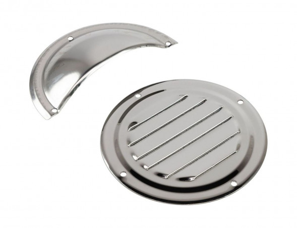 Решетка воздухозаборника круглая 102 мм с крышкой, нержавеющая (упаковка из 10 шт.)