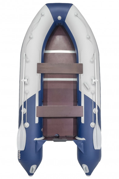 Надувная лодка ПВХ, Ривьера Компакт 3400 СК Комби, светло-серый/синий