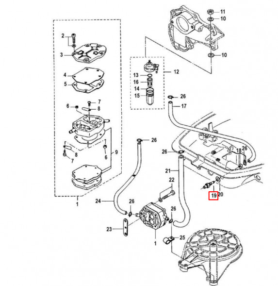 Разъем топливный (коннектор) MERCURY/TOHATSU 6-50 (3B2-70260-1) (Quicksilver)