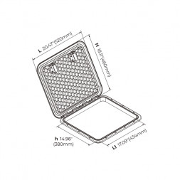 Крышка рундука SEAFLO 460x520 мм с замком, белый пластик