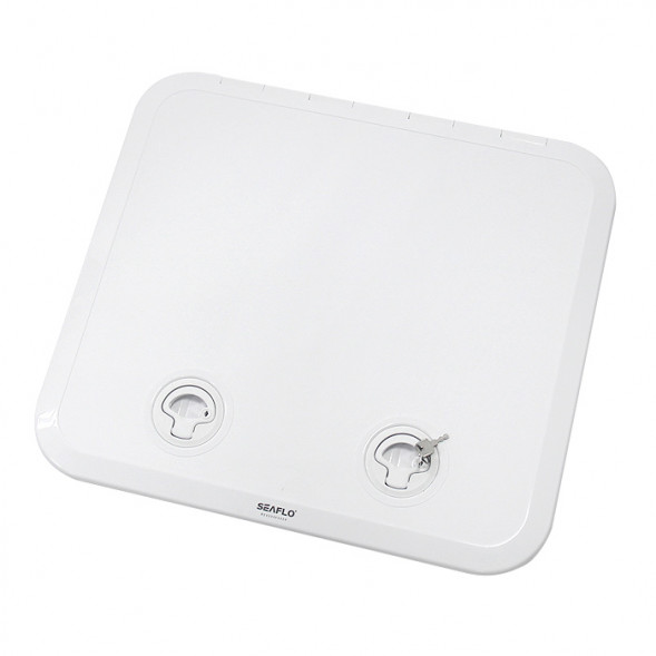 Крышка рундука SEAFLO 460x520 мм с замком, белый пластик