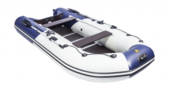 Надувная лодка ПВХ, Ривьера Компакт 3600 СК Комби, светло-серый/синий