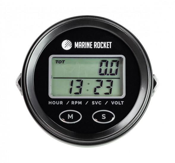 Тахометр универсальный со счетчиком моточасов, подсветкой и внешним питанием, провод 4,5 м