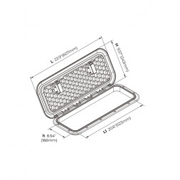 Крышка рундука SEAFLO 243x607 мм с замком, черный пластик