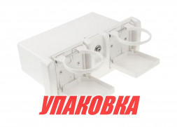 Ящик для мелочей врезной, с замком и складным подстаканником, белый (упаковка из 12 шт.)