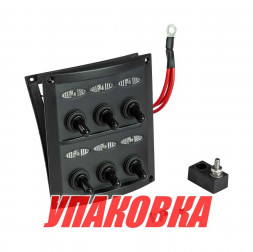 Панель бортового питания 6 переключателей, предохранители, индикация (упаковка из 2 шт.)