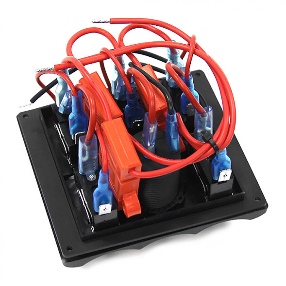 Панель переключателей 5шт с гнездом прикуривателя NEKEKE