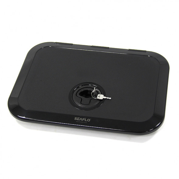 Крышка рундука SEAFLO 270x375 мм с замком, черный пластик