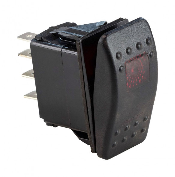 Переключатель двухпозиционный ON-ON 12 В/20А 7Р с подсветкой (упаковка из 25 шт.)