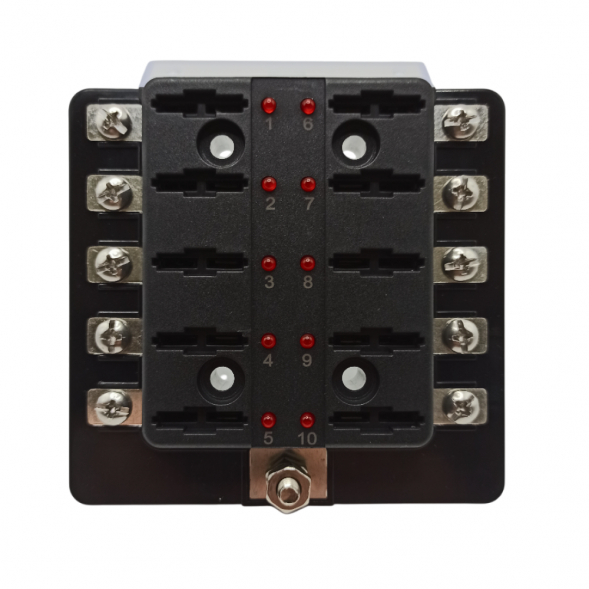 Блок предохранителей Skipper ножевой Винтовой зажим (М4), 10 цепей