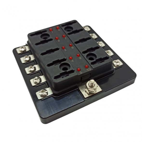 Блок предохранителей Skipper ножевой Винтовой зажим (М4), 10 цепей