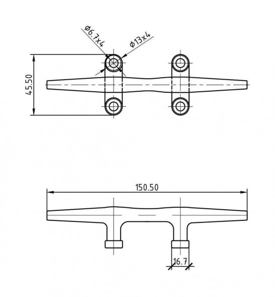 Утка швартовая 6"