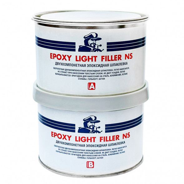 Сверхлегкая двухкомпонентная шпаклевка 0.5 л Мореман Epoxy Light Filler NS (компонент А + компонент В)