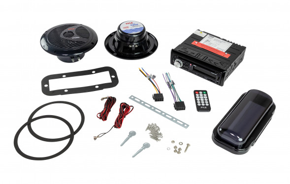 Морская аудиосистема 1DIN PYLE PLCDBT75MRB, комплект