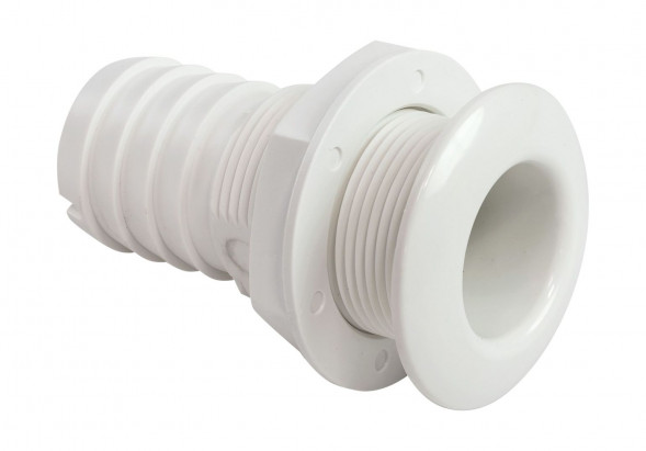 Разъем водосброса с обратным клапаном под шланг 25 мм, белый