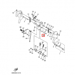 Штифт упорный подвески Yamaha 20-50, F25 (6J8-43611-01-00) (Yamaha)