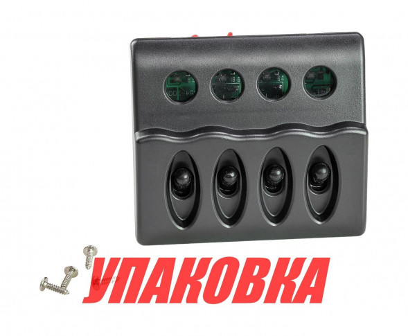 Панель бортового питания 4 переключателя, индикация, предохранители (упаковка из 24 шт.)