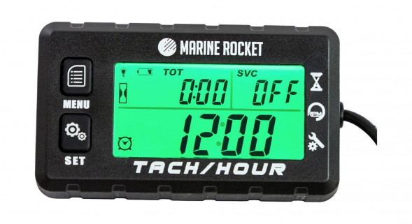 Тахометр универсальный со счетчиком моточасов с подсветкой и сменной батарейкой