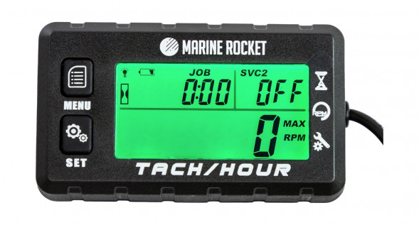 Тахометр универсальный со счетчиком моточасов с подсветкой и сменной батарейкой