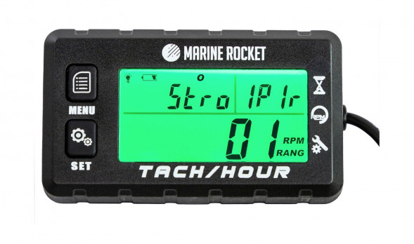 Тахометр универсальный со счетчиком моточасов с подсветкой и сменной батарейкой