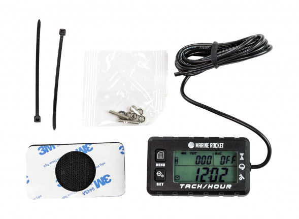 Тахометр универсальный со счетчиком моточасов с подсветкой и сменной батарейкой