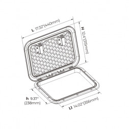 Крышка рундука SEAFLO 315x440 мм с замком, черный пластик